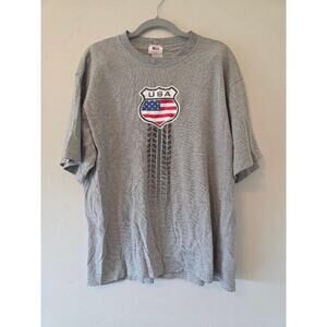Vintage USA Graphic T Shirt Tee Jays Made in USA Tire Track Tee Mens Medium
